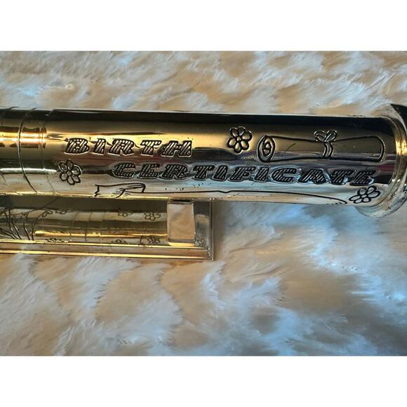 Birth Certificate Holder with stand silver plated baby gift - Picture 2 of 7